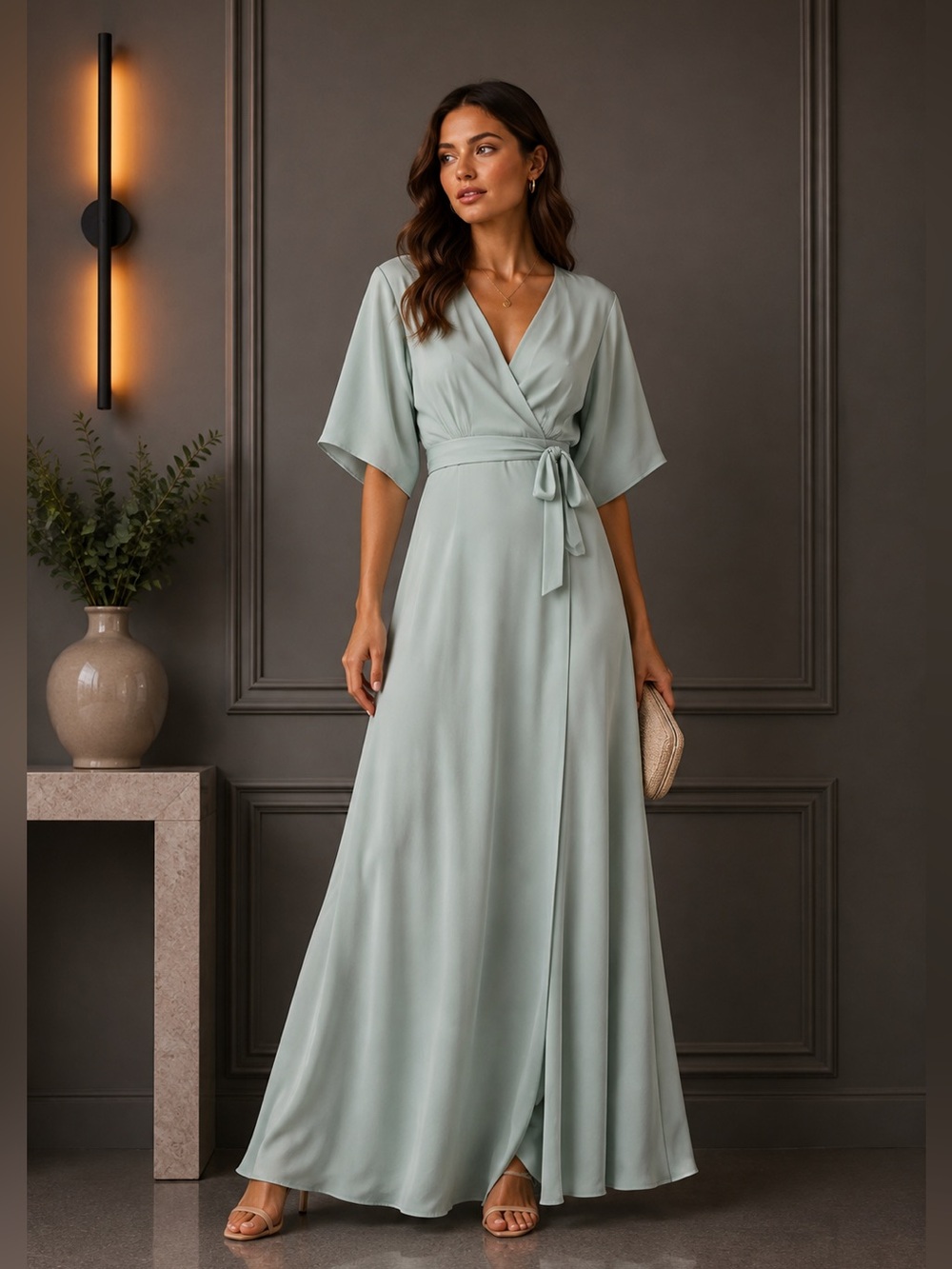 NEW Reformation Winslow Wrap Maxi Dress B1080